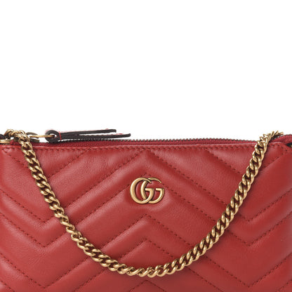 Gucci Calfskin Matelasse Mini GG Marmont Chain Bag Hibiscus Red 10 of 10