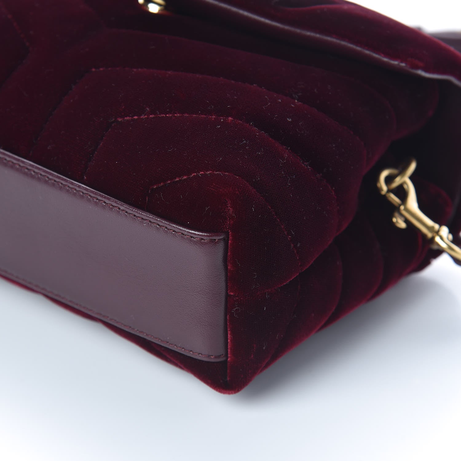 Saint Laurent Velvet Y Quilted Monogram Toy Loulou Crossbody Bag French Burgundy 9 of 9