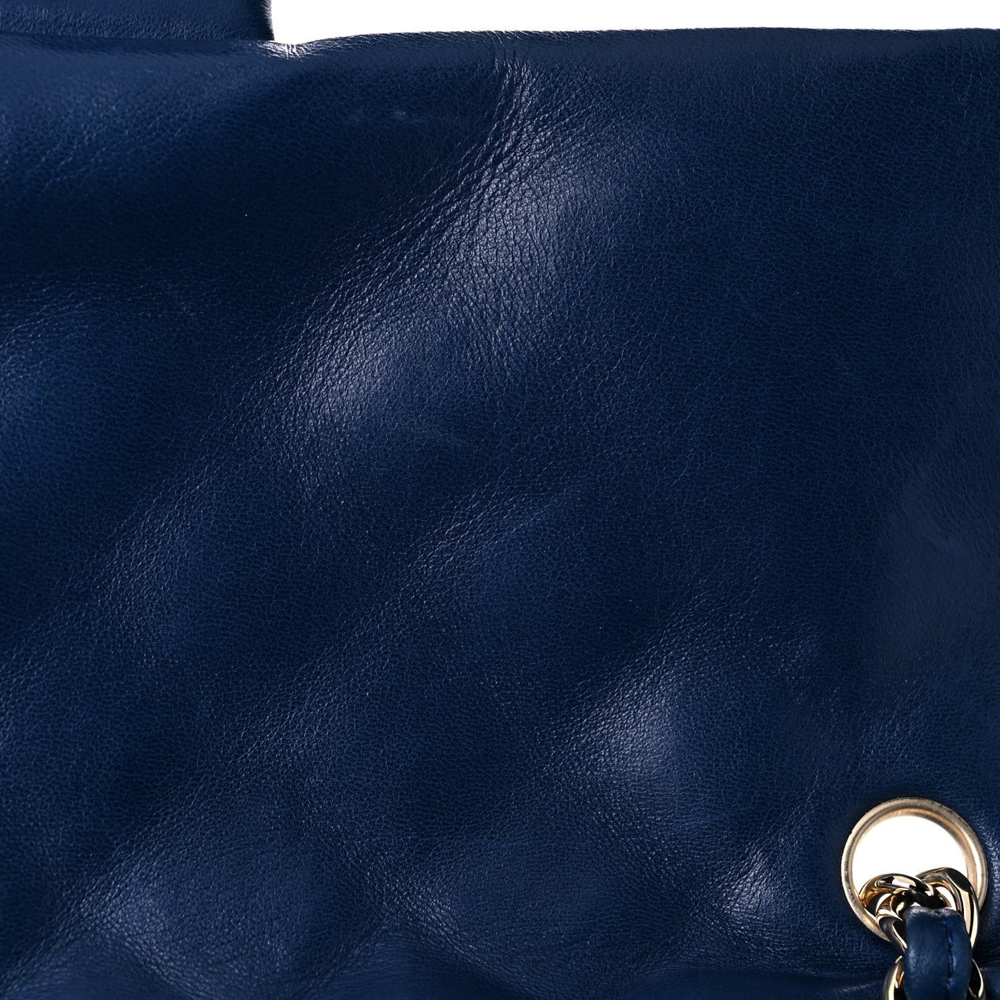 Lambskin Quilted XL Jumbo Single Flap Blue