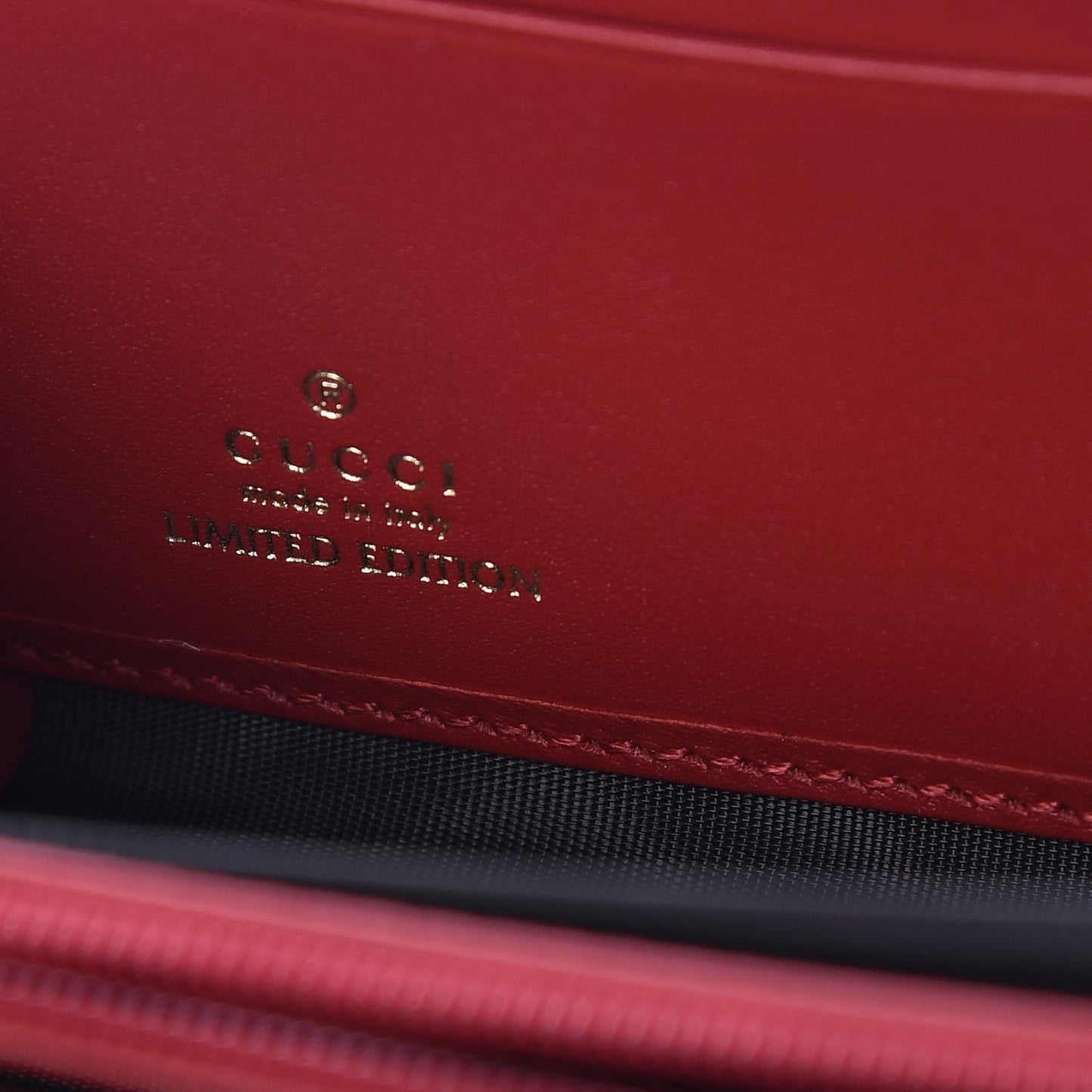 GG Supreme Monogram Kingsnake Heart Embroidered Zip Around Wallet Red
