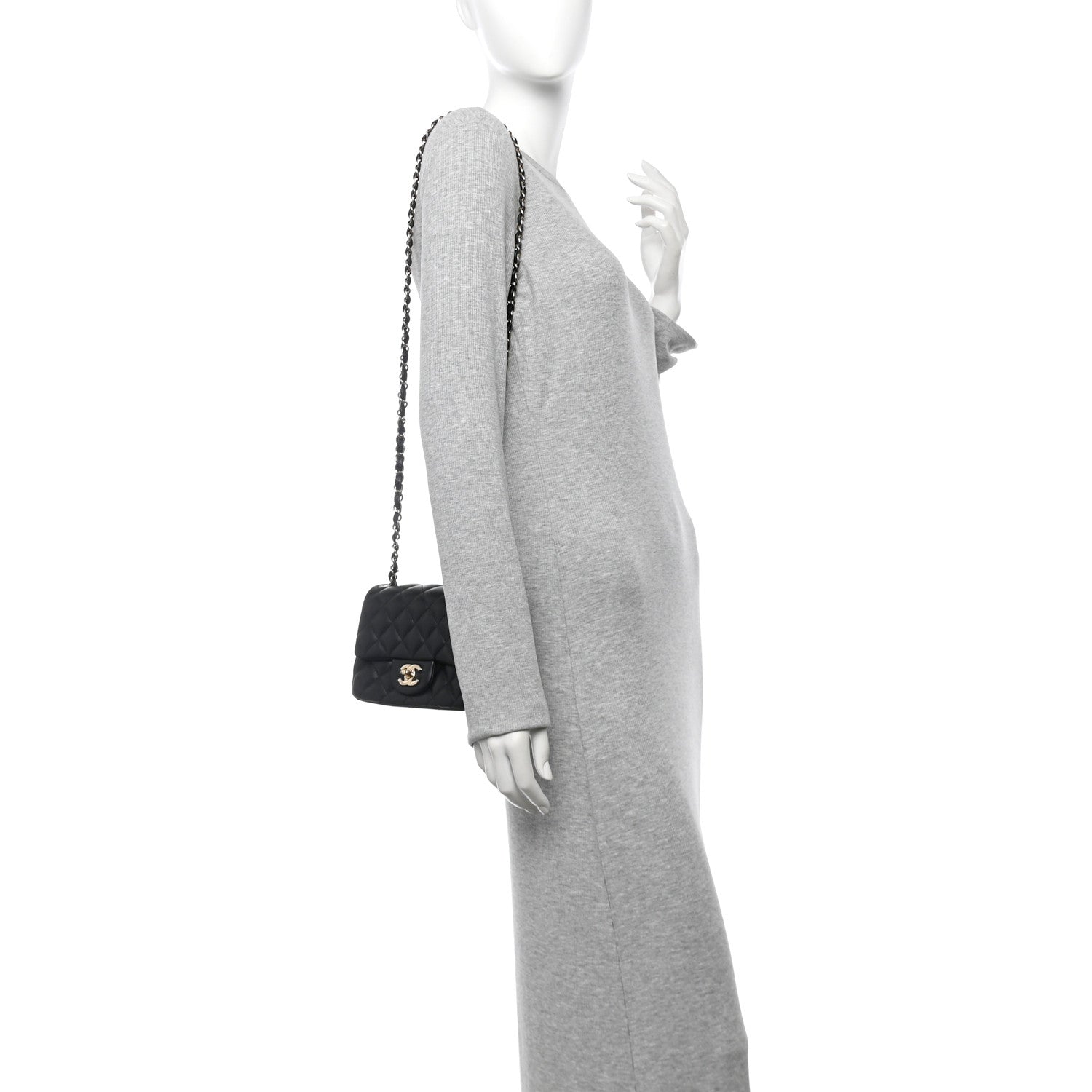 Chanel Lambskin Quilted Mini Square Flap Black 2 of 11