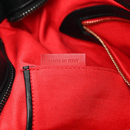 Christian Louboutin Calfskin Justine Spikes Hobo Black 7 of 14