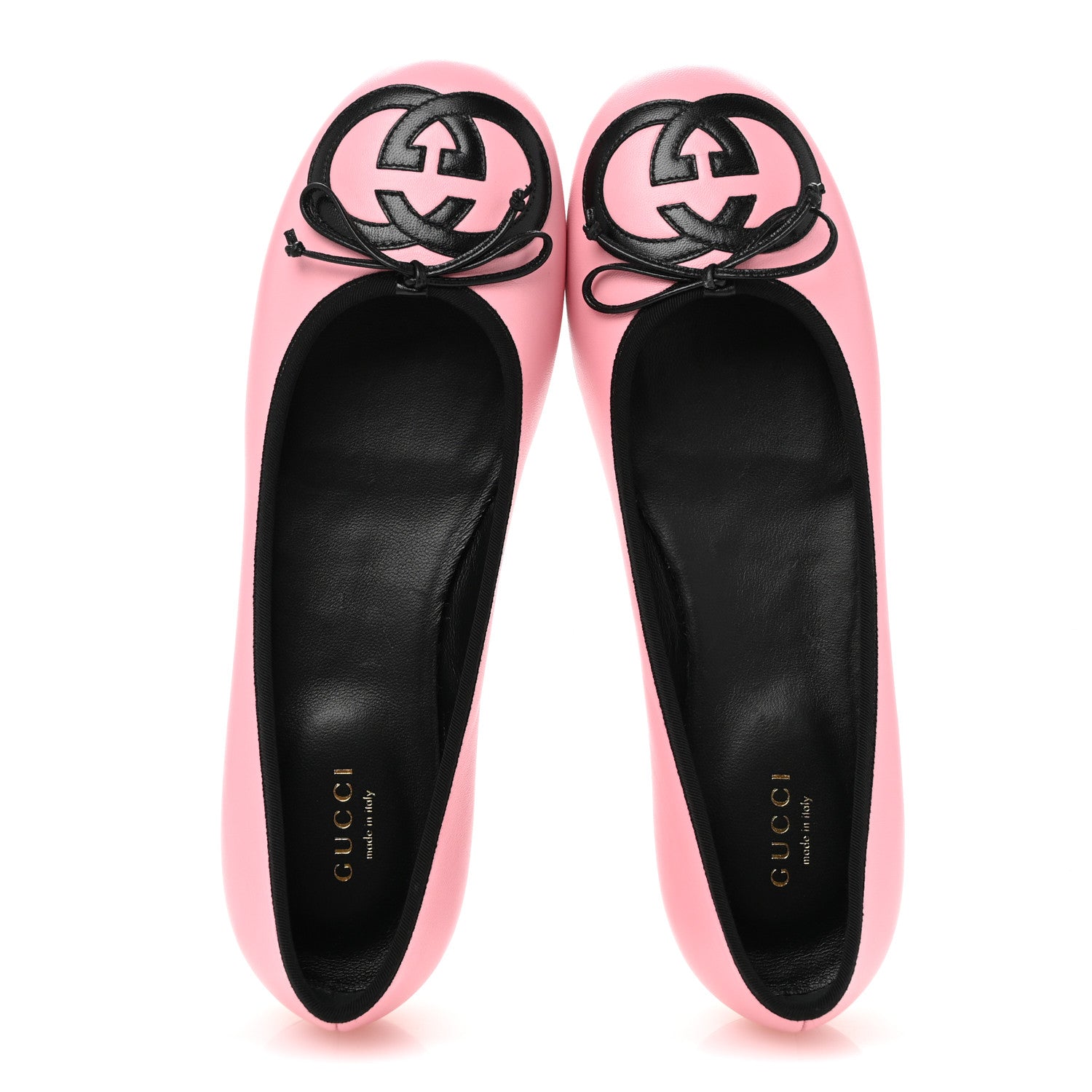 Gucci Malaga Kid Jarret Ballet Flats 38 Pink Black 2 of 11