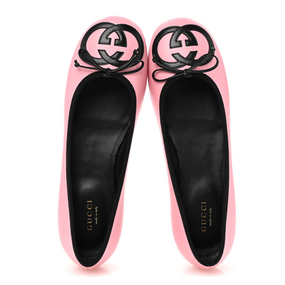 Gucci Malaga Kid Jarret Ballet Flats 38 Pink Black 2 of 11