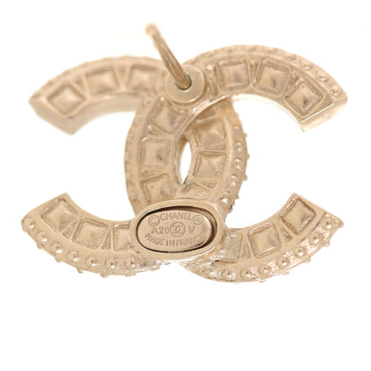 Chanel Crystal Timeless CC Earrings Light Gold 4 of 5