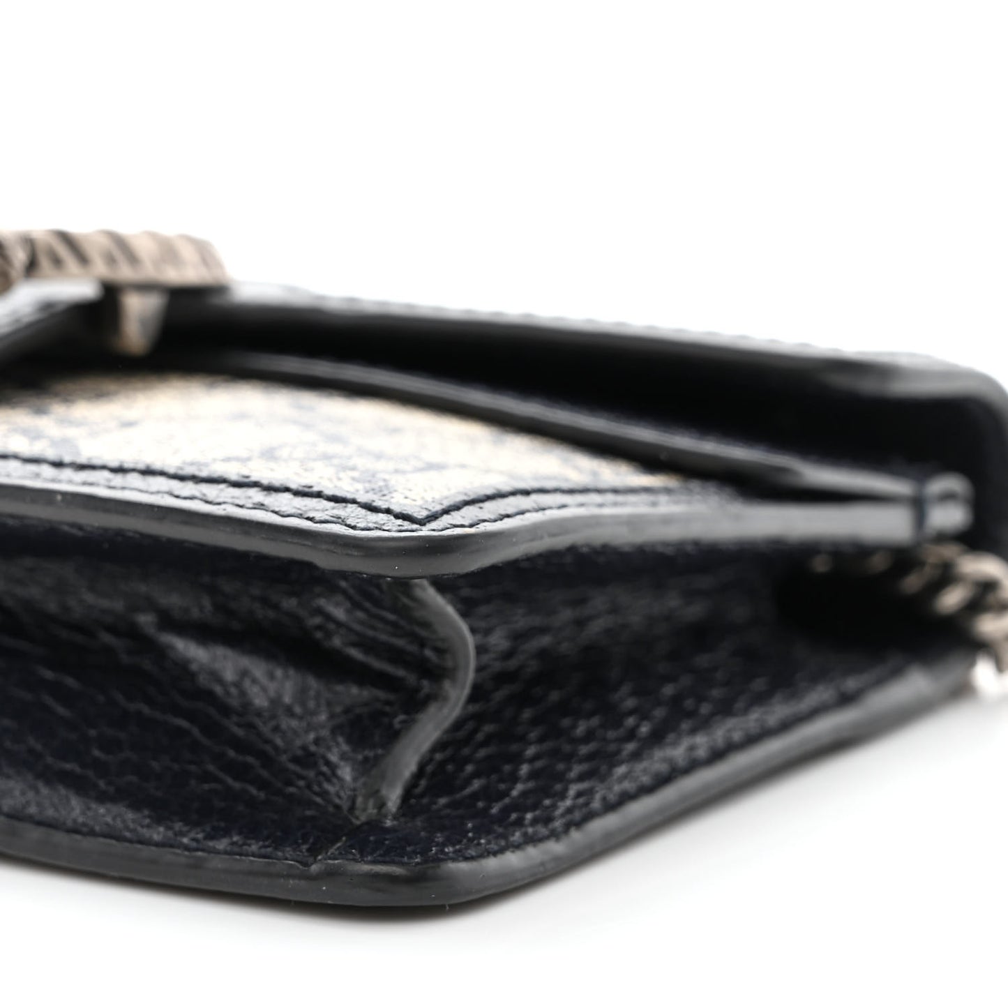 GG Supreme Monogram Textured Dollar Calfskin Super Mini Dionysus Shoulder Bag Beige Blue