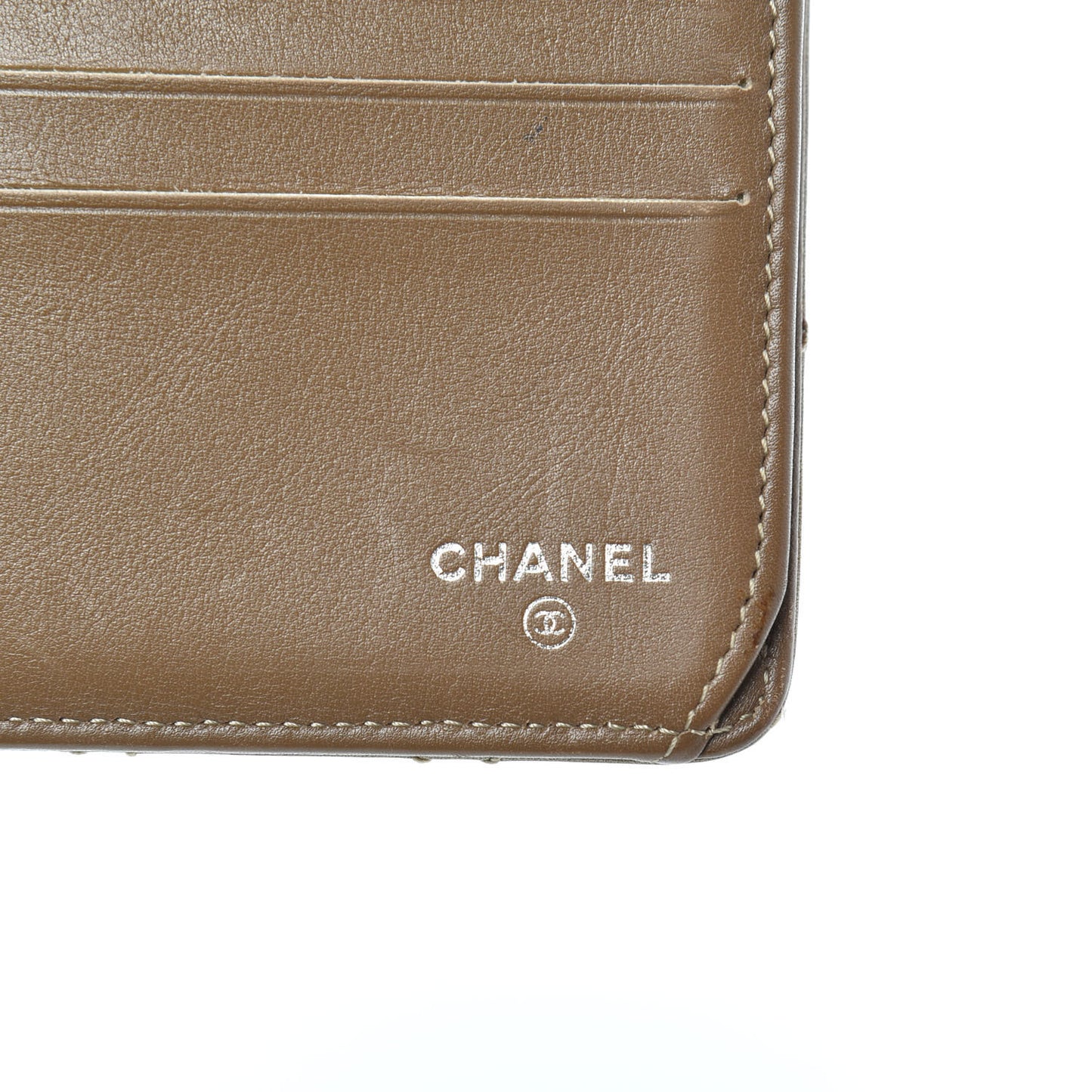 Metallic Aged Calfskin Stitched Reissue Flap Wallet Bronze