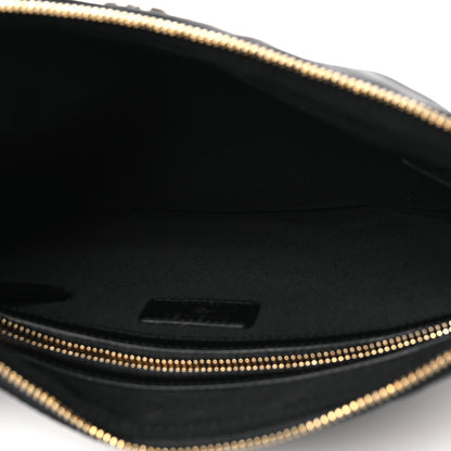 Chanel Satin Quilted Chain Around Medium Cosmetic Case Black 5 of 12