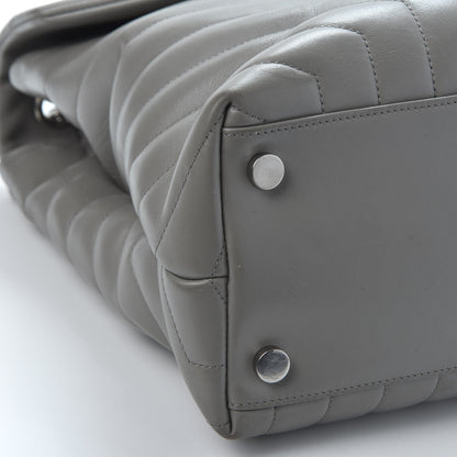 Saint Laurent Calfskin Y Quilted Monogram Large Loulou Chain Satchel Earth 5 of 15