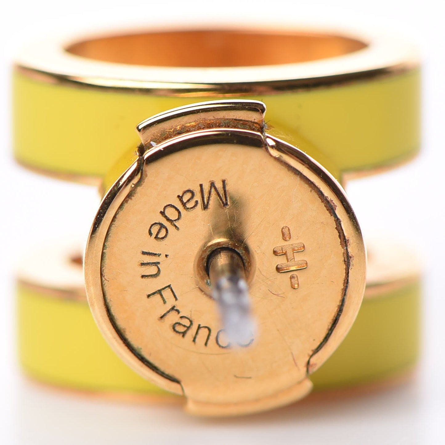 Gold Lacquered Pop H Earrings Jaune Sature