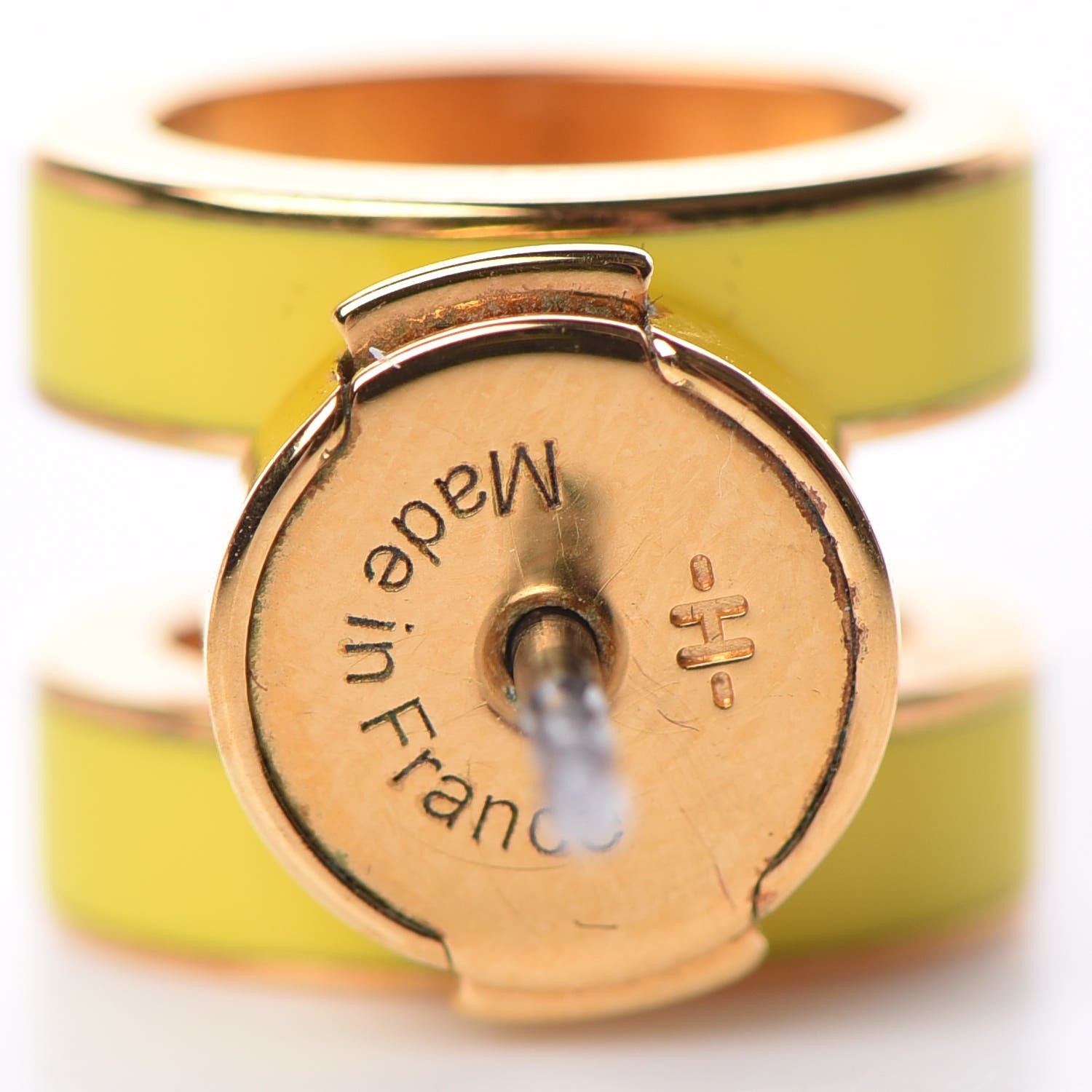 Hermes Gold Lacquered Pop H Earrings Jaune Sature 5 of 7