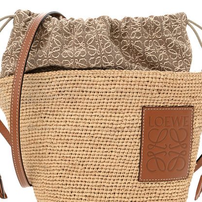 Loewe Calfskin Raffia Anagram Paulas Ibiza Pochette Bag Natural Tan 8 of 11