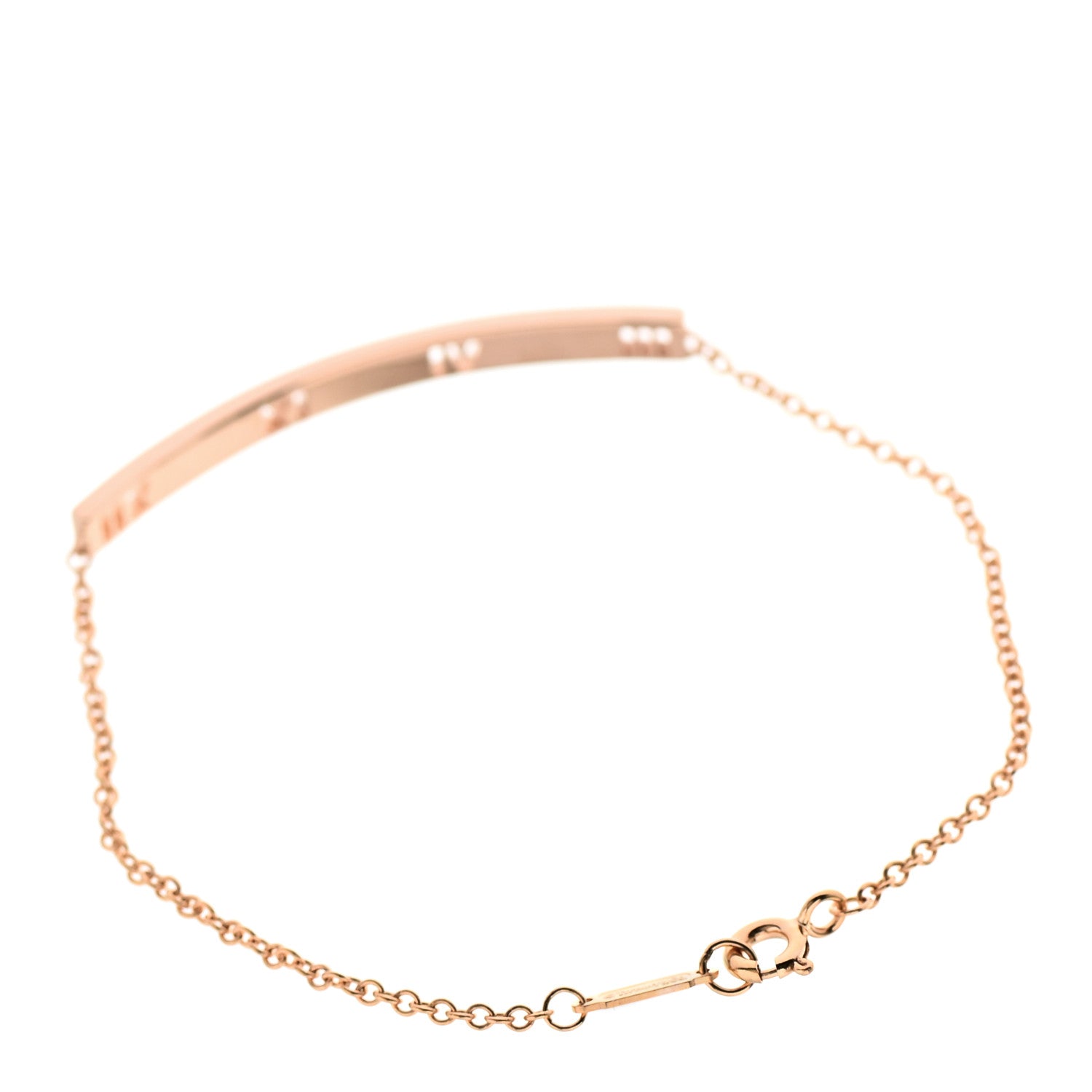 Tiffany 18K Rose Gold Diamond Atlas Bar Pierced Bracelet 3 of 6