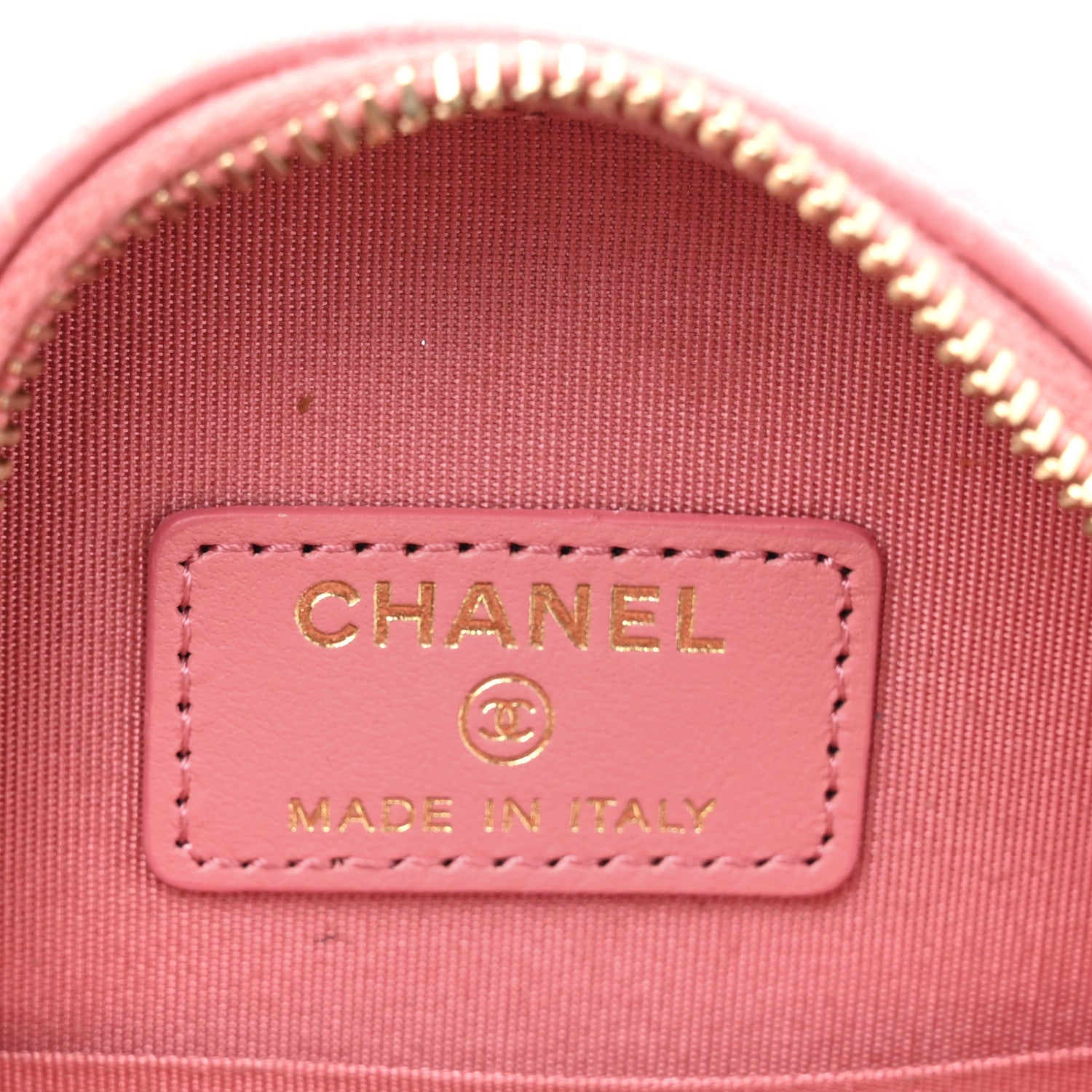 Chanel Caviar Camellia Embossed Round Clutch With Chain Pink 6 of 11