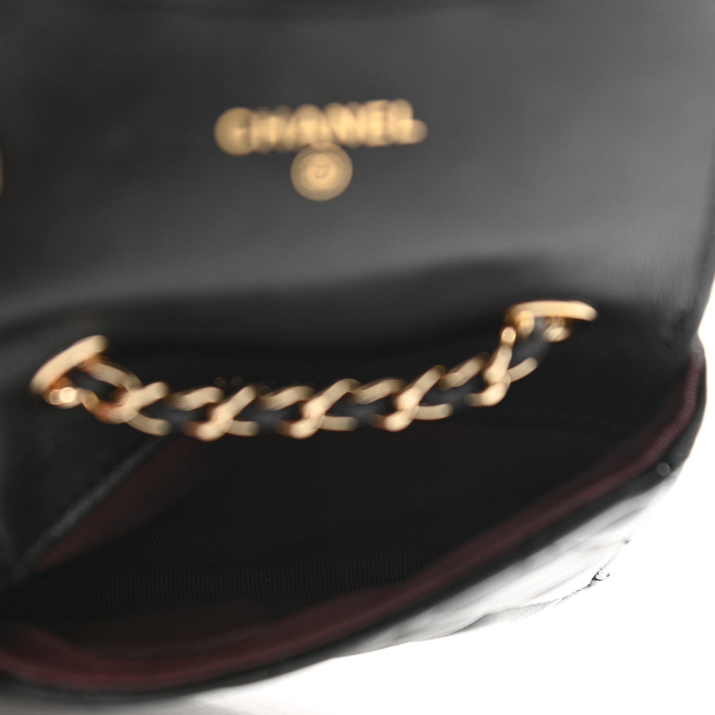 Lambskin Quilted Chain Belt Bag Black