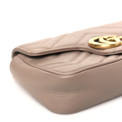 Gucci Calfskin Matelasse Super Mini GG Marmont Shoulder Bag Porcelain Rose 9 of 12