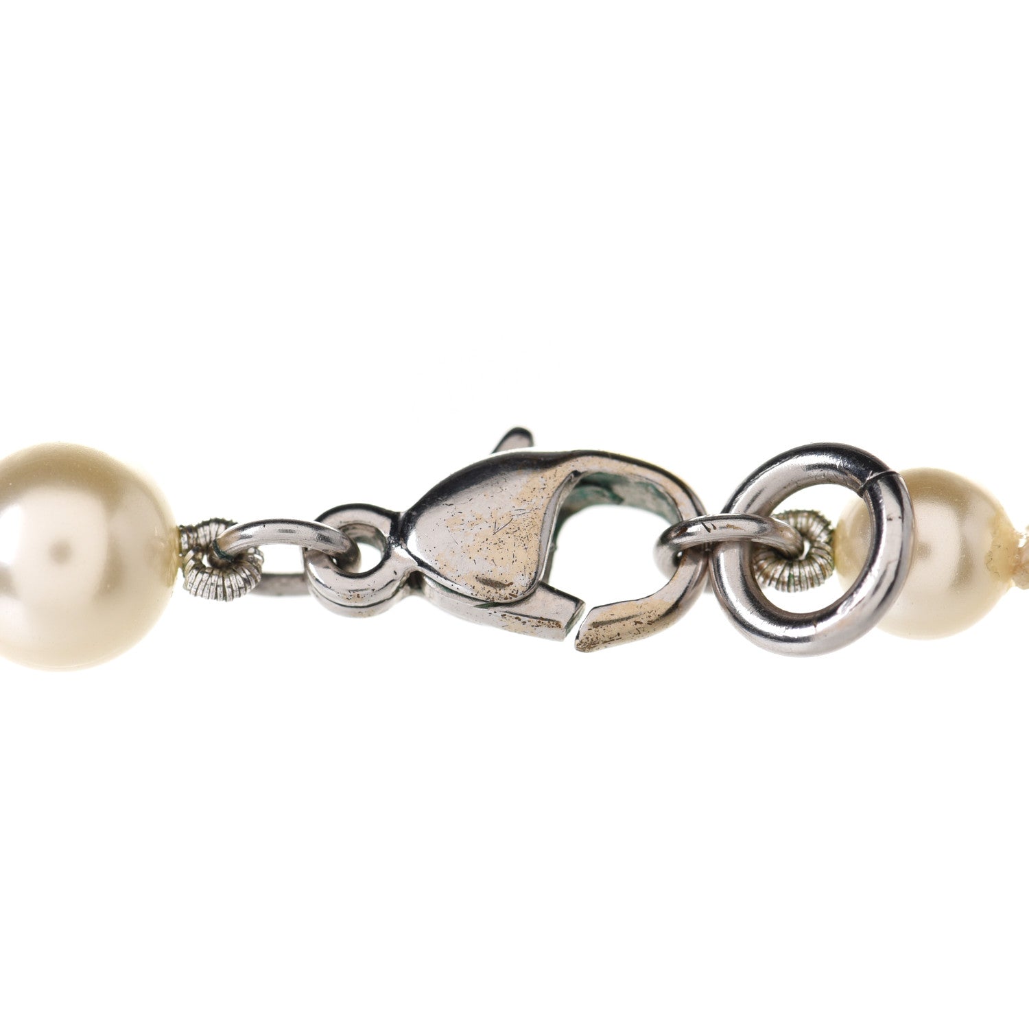Chanel Graduated Pearl CC Long Necklace Silver 4 of 6