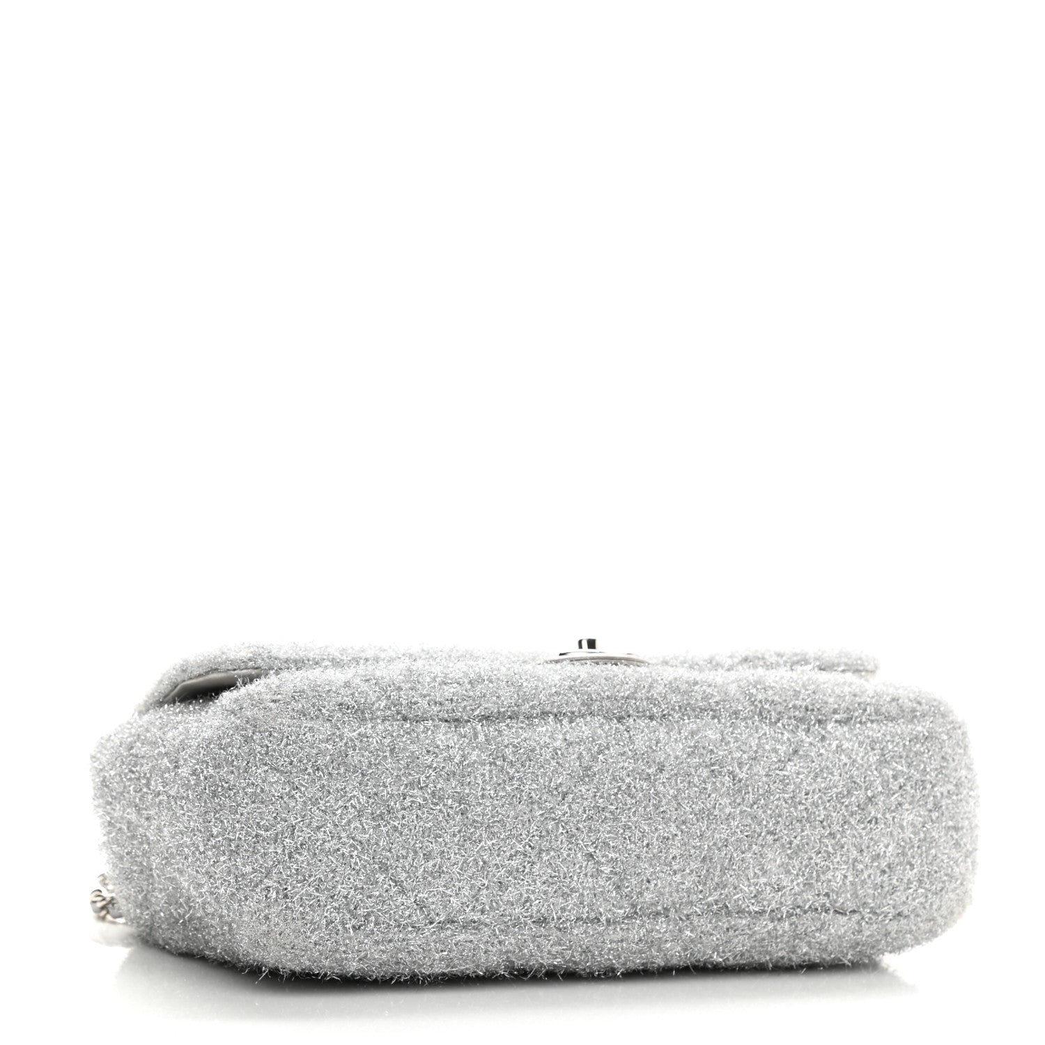 Chanel Lurex Knit Large Pluto Glitter Flap Silver 4 of 8