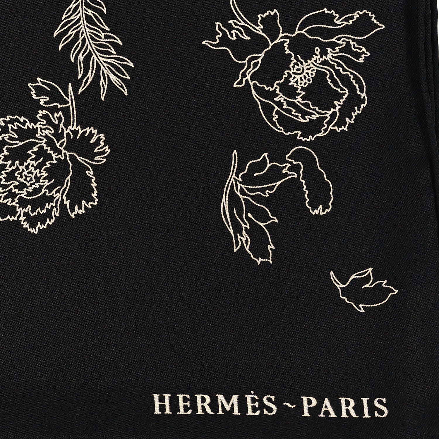 Hermes Silk Robe Legere Scarf 90 Black White 2 of 4
