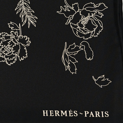 Hermes Silk Robe Legere Scarf 90 Black White 2 of 4