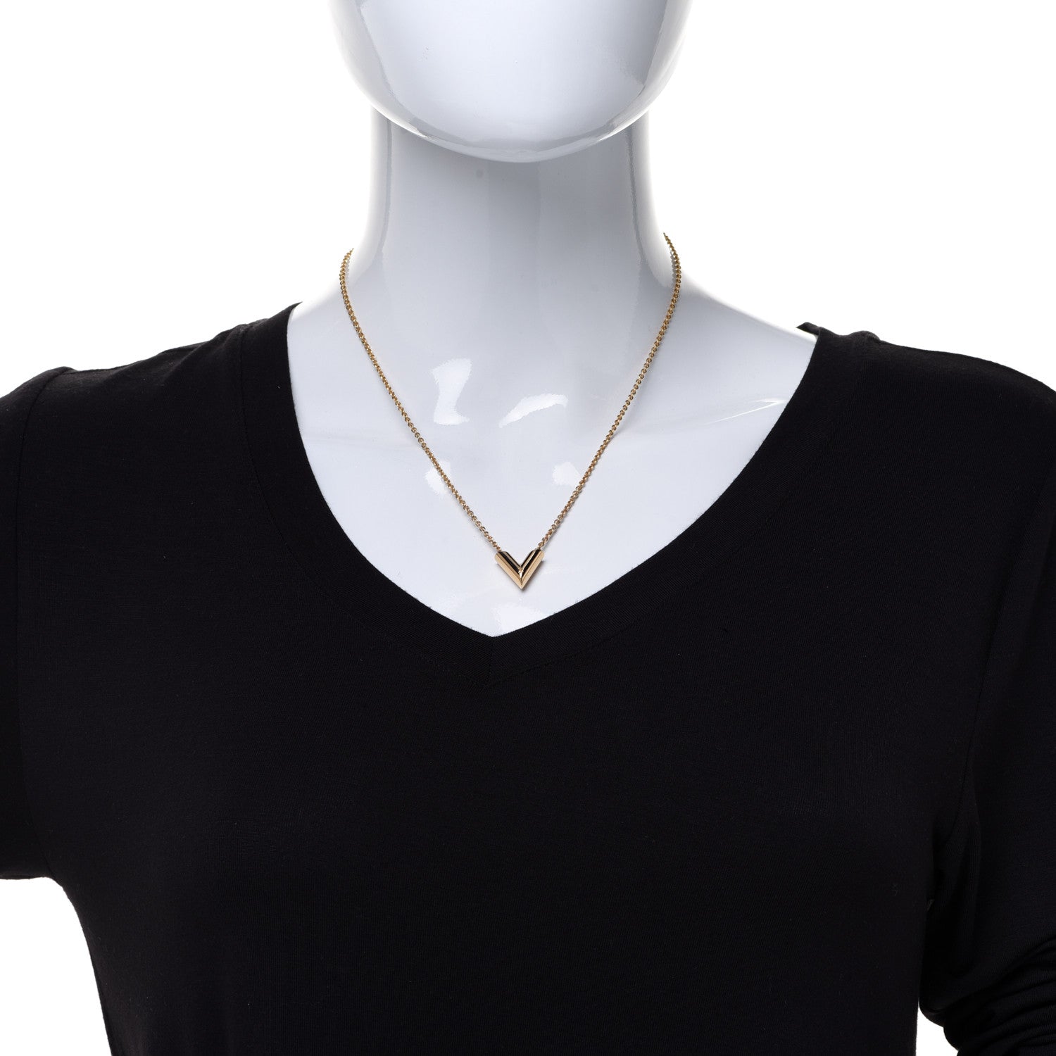 Louis Vuitton Essential V Necklace Gold 2 of 7