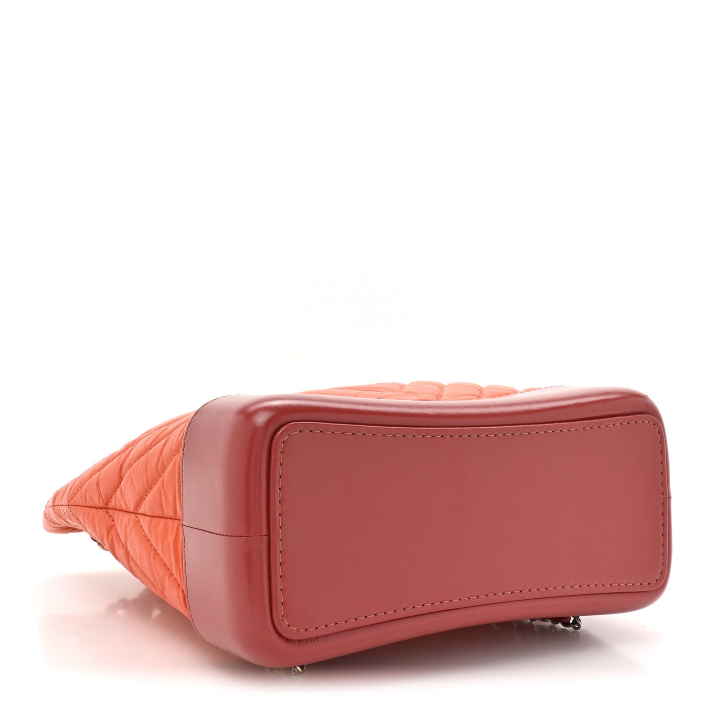 Aged Calfskin Chevron Quilted Small Gabrielle Backpack Dark Red Orange