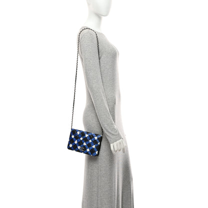 Chanel Printed Lambskin Airlines Wallet On Chain WOC White Blue Black 2 of 13