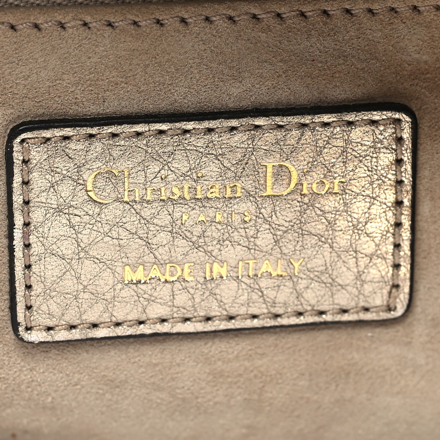 Christian Dior Metallic Grained Calfskin Cannage Mini Supple Lady Dior Pale Gold 6 of 16