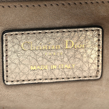 Christian Dior Metallic Grained Calfskin Cannage Mini Supple Lady Dior Pale Gold 6 of 16