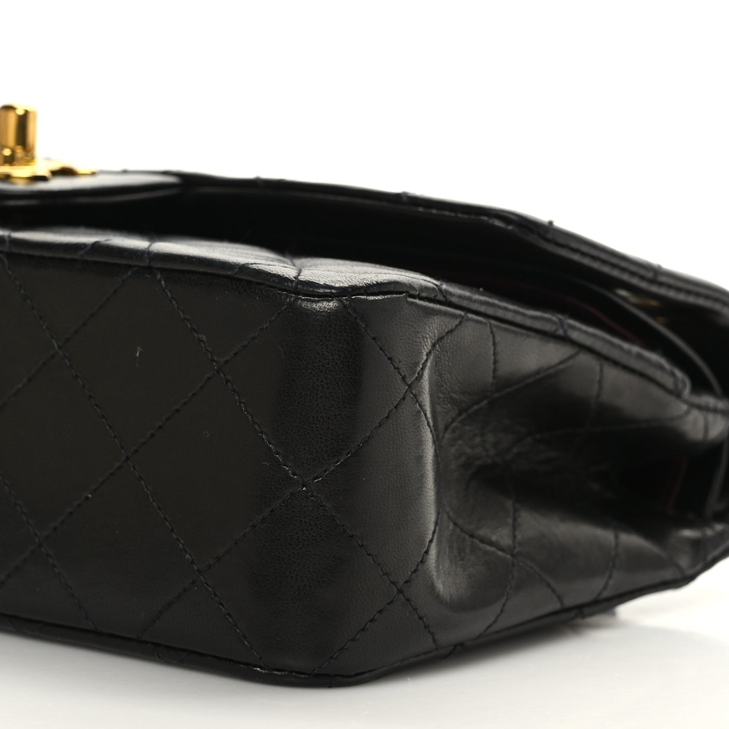 Lambskin Quilted Small Double Flap Black