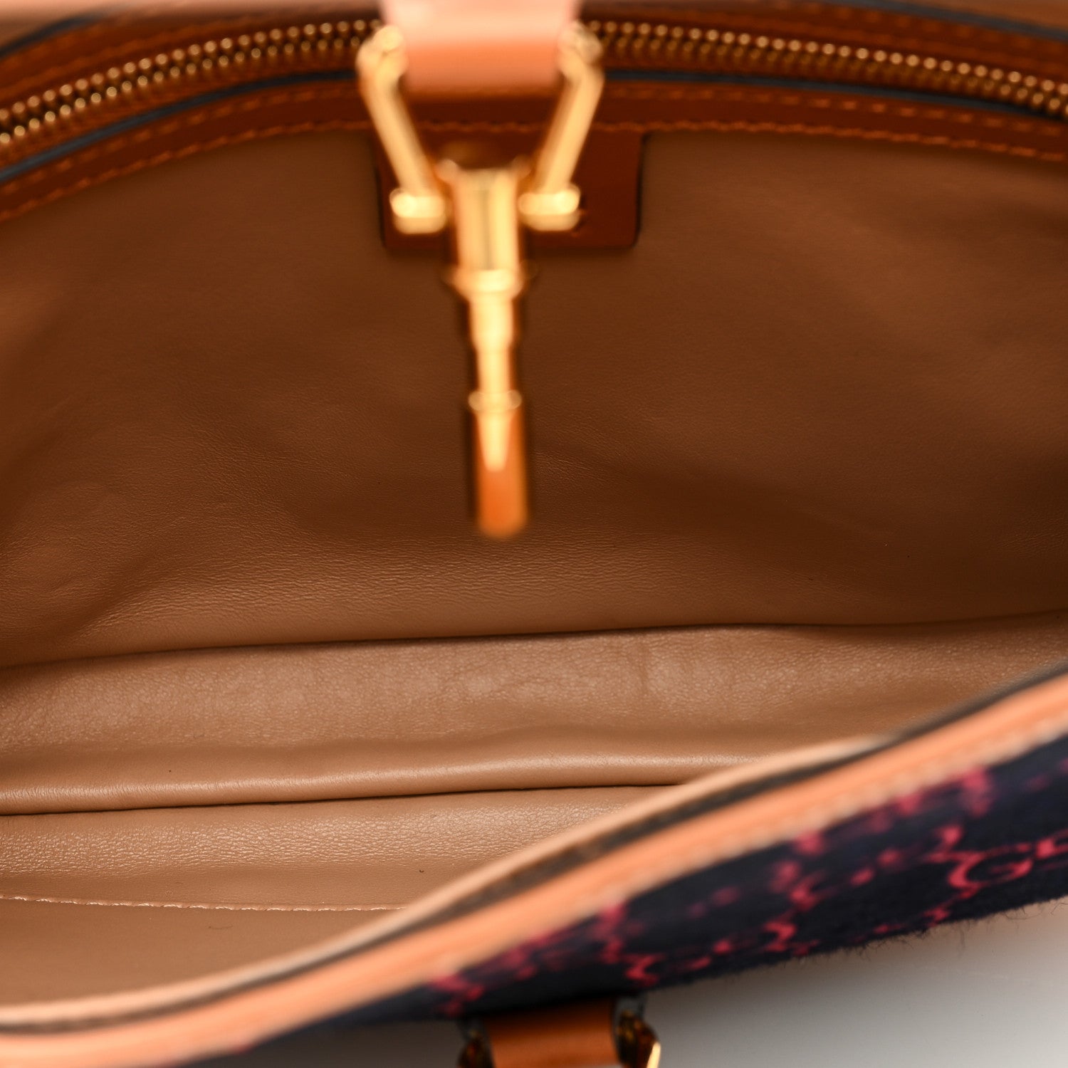 Gucci Monogram Felt Azalea Calfskin Web Small Jackie 1961 Hobo Navy Burgundy 5 of 8