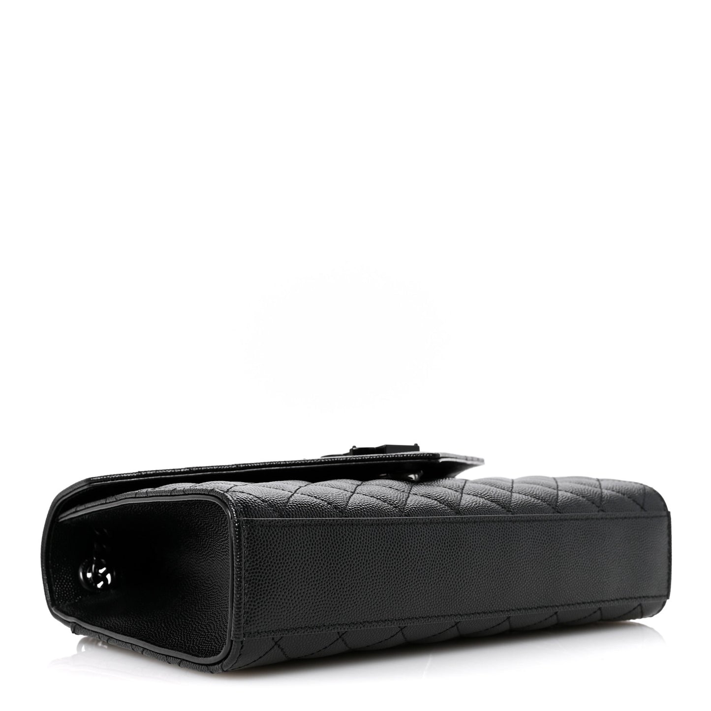 Grain De Poudre Textured Mixed Matelasse Triquilt Medium Monogram Monochrome Satchel Black