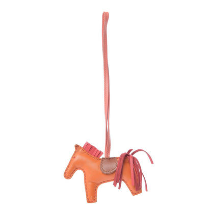 Hermes Milo Lambskin Grigri Rodeo Horse Bag Charm PM Orange Bougainvillea Gold Flamingo 1 of 4