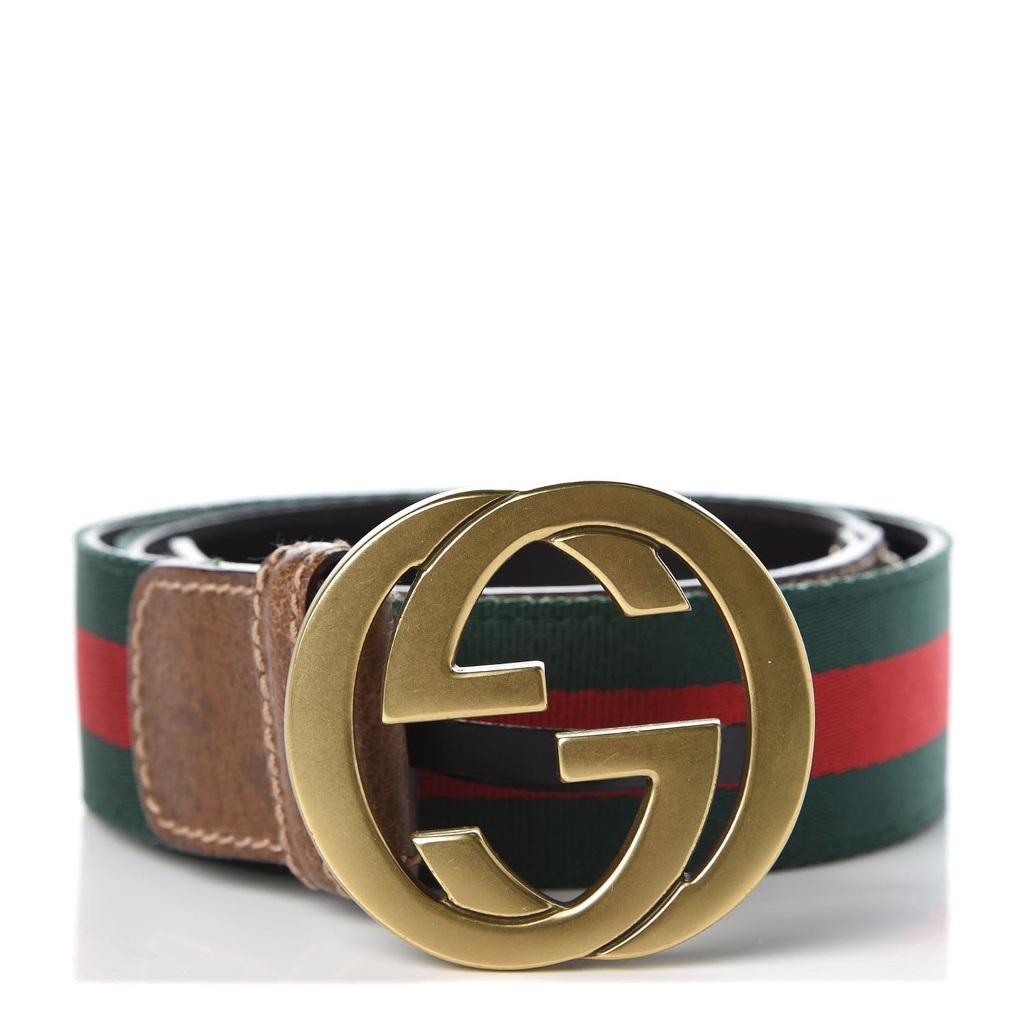 Calfskin Web Interlocking G Belt 80 32 Brown
