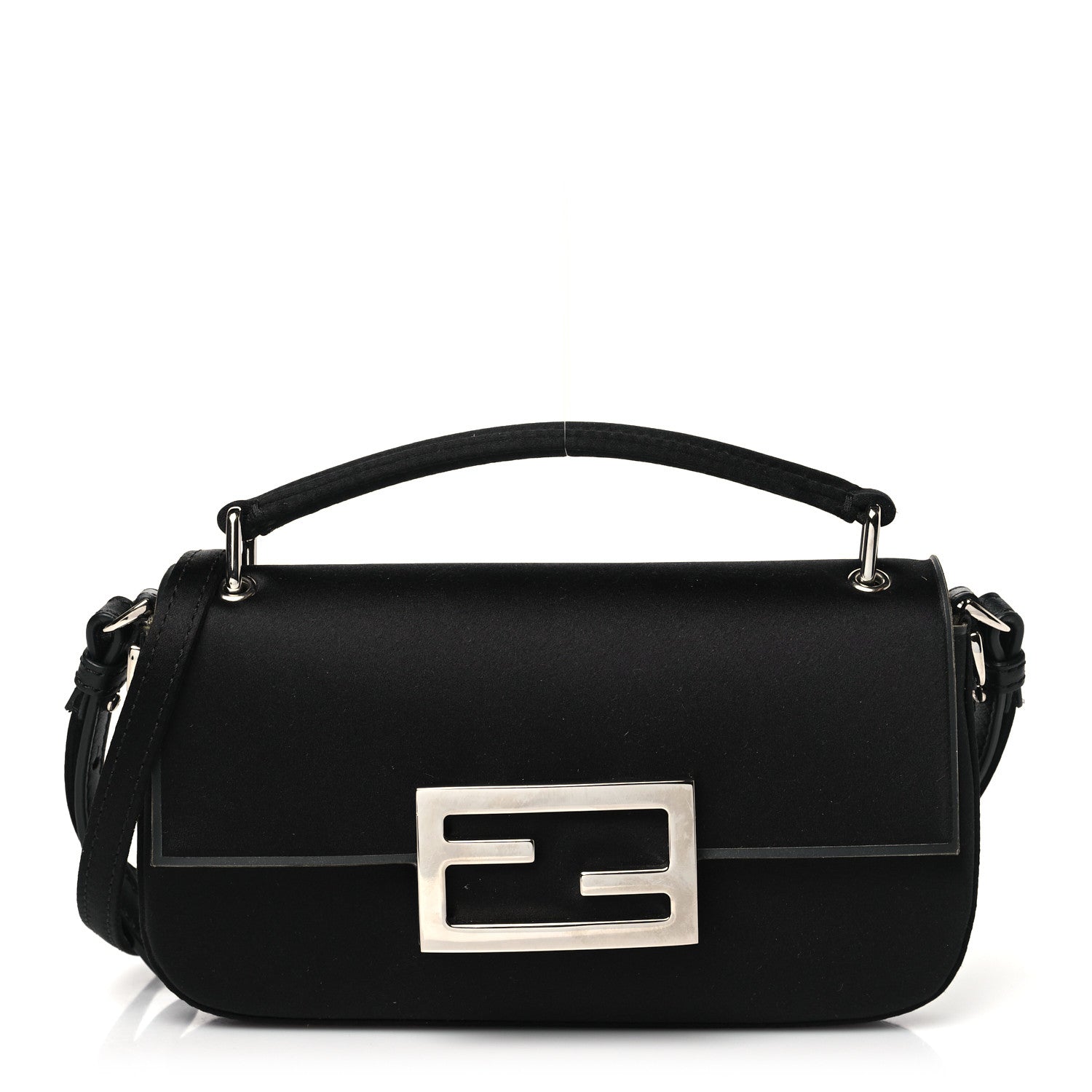 Fendi Silk Satin Phone Baguette Black 1 of 10