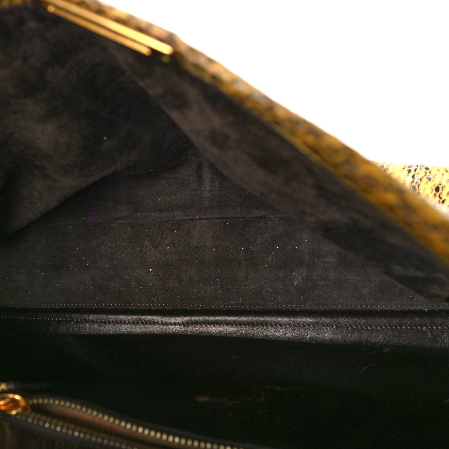 Fendi Snakeskin Large Peekaboo Iconic Satchel Yellow 6 of 10