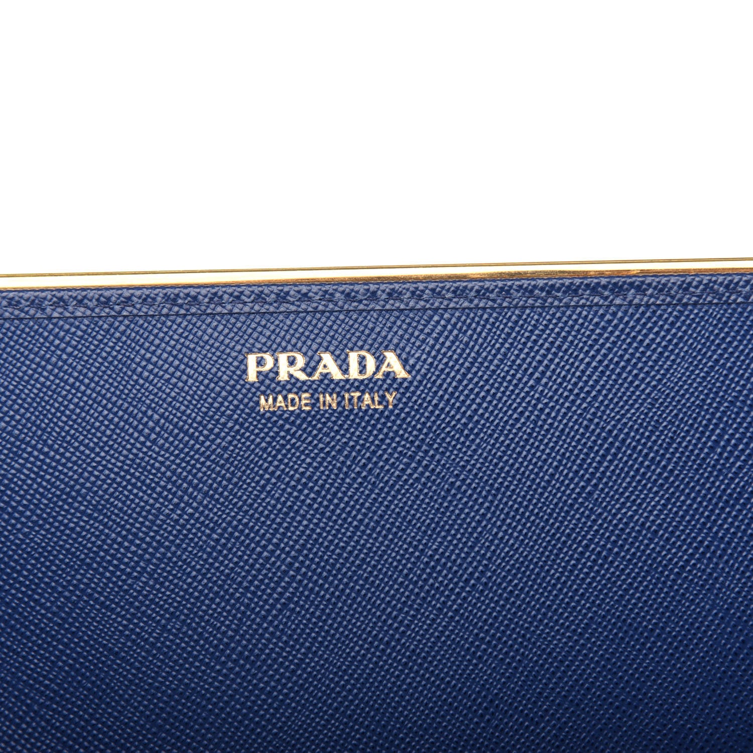 Prada Saffiano Metal Bar Chain Wallet Bleuette 8 of 10