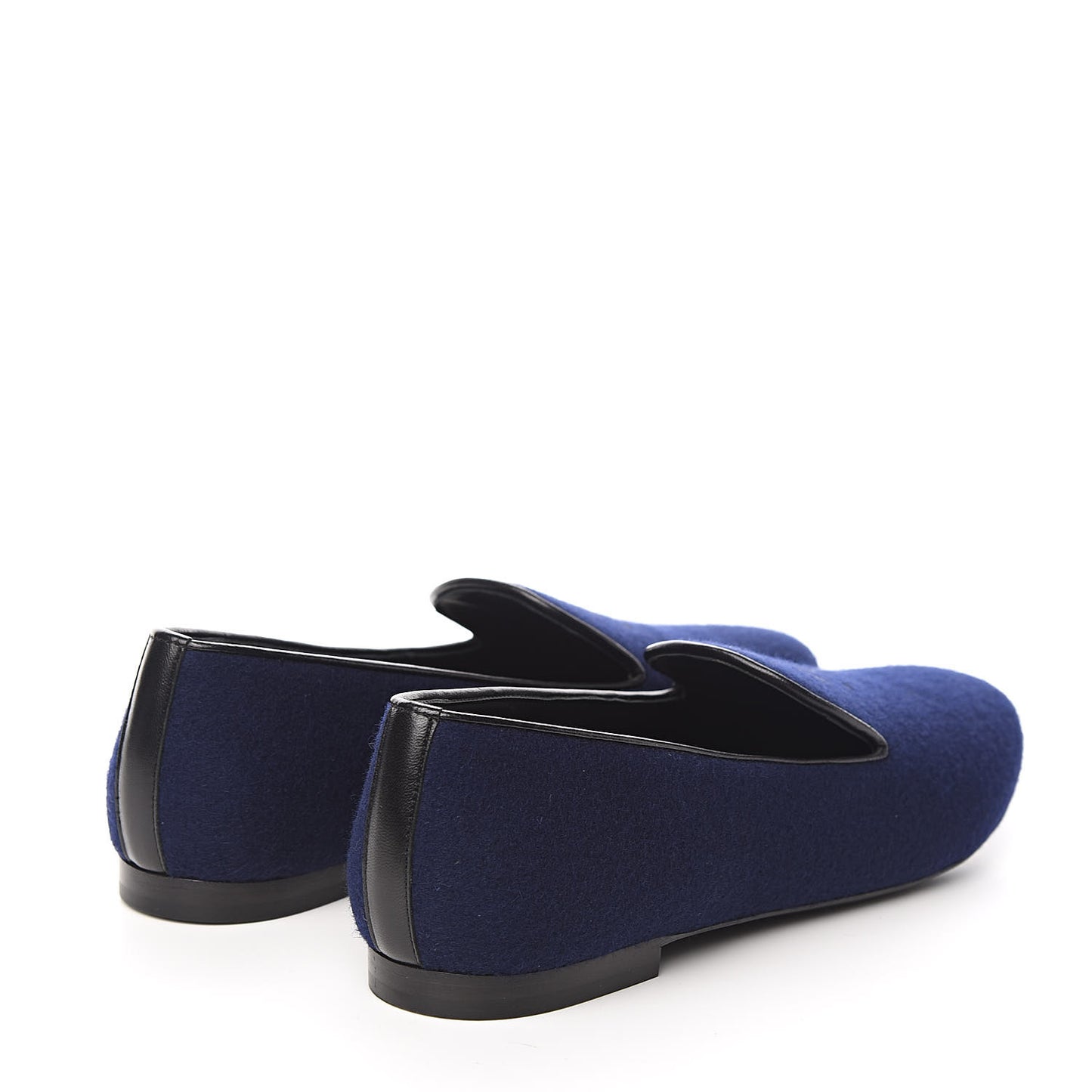 Fabric Lambskin Womens CC Mocassin Loafers 42 Navy Black