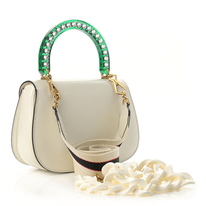 Gucci Calfskin Plexiglass Medium Classic 2 Top Handle Bag White 3 of 14