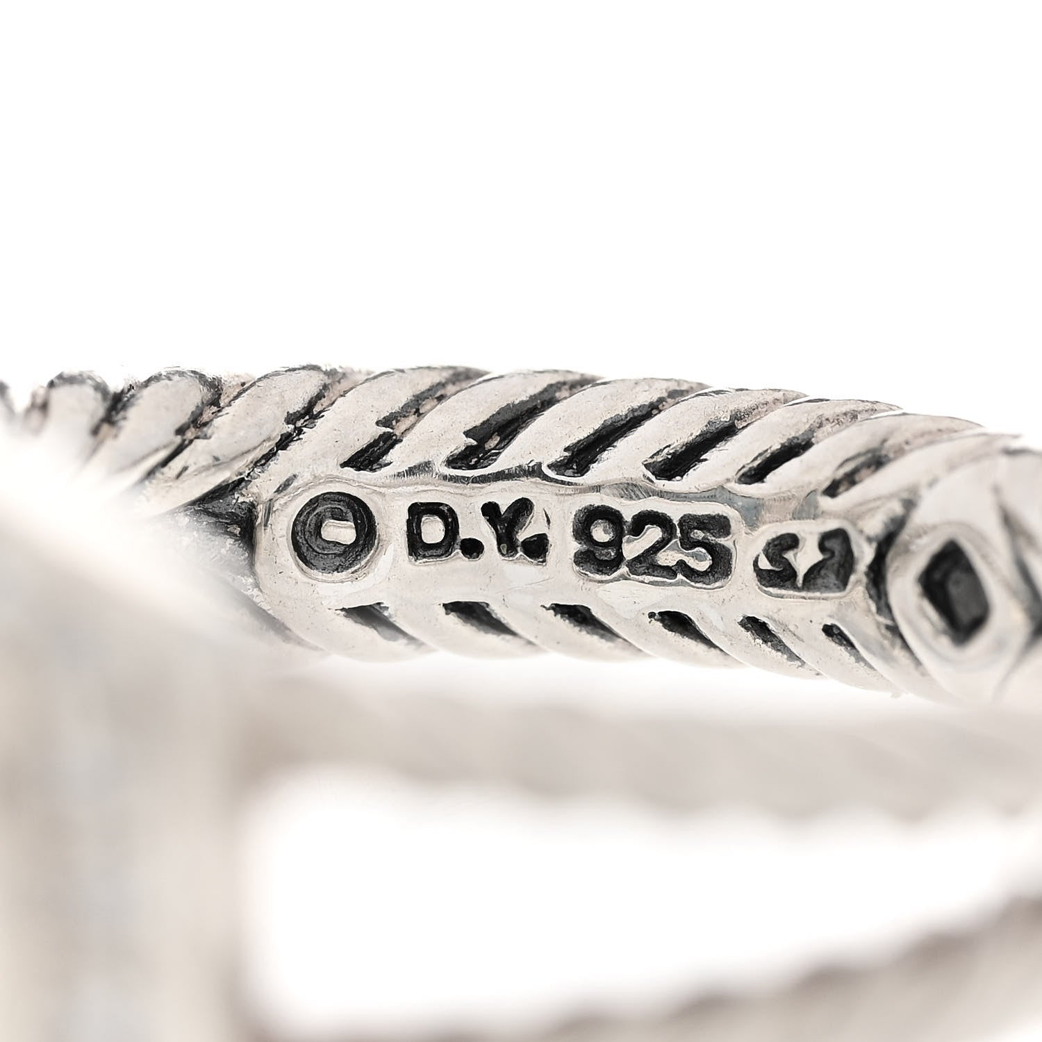 David Yurman Sterling Silver Diamond Hampton Blue Topaz 7mm Petite Albion Ring 52 6 5 of 5
