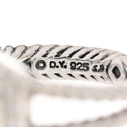 David Yurman Sterling Silver Diamond Hampton Blue Topaz 7mm Petite Albion Ring 52 6 5 of 5