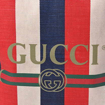Gucci Canvas Logo Sylvie Stripe Drawstring Backpack Red 10 of 10