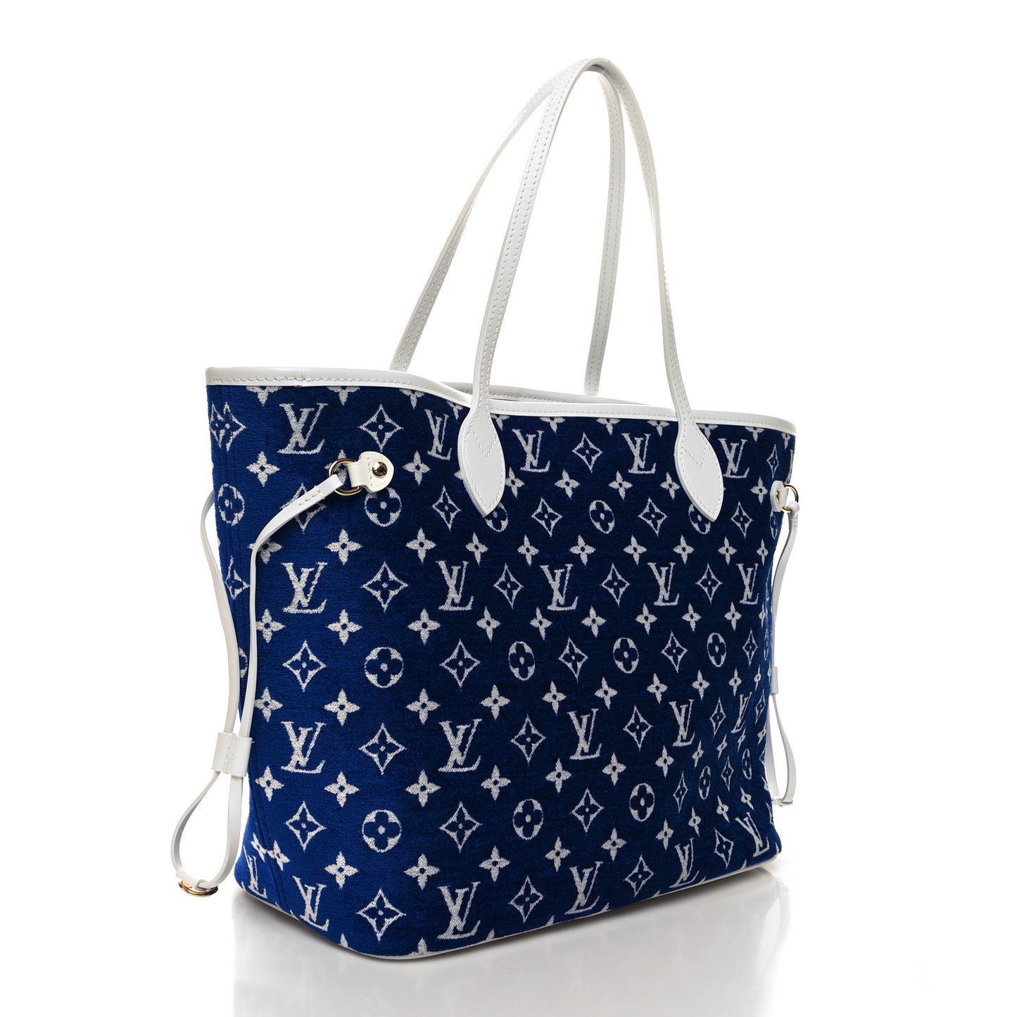 Jacquard Velvet Monogram LV Match Neverfull MM Bleu