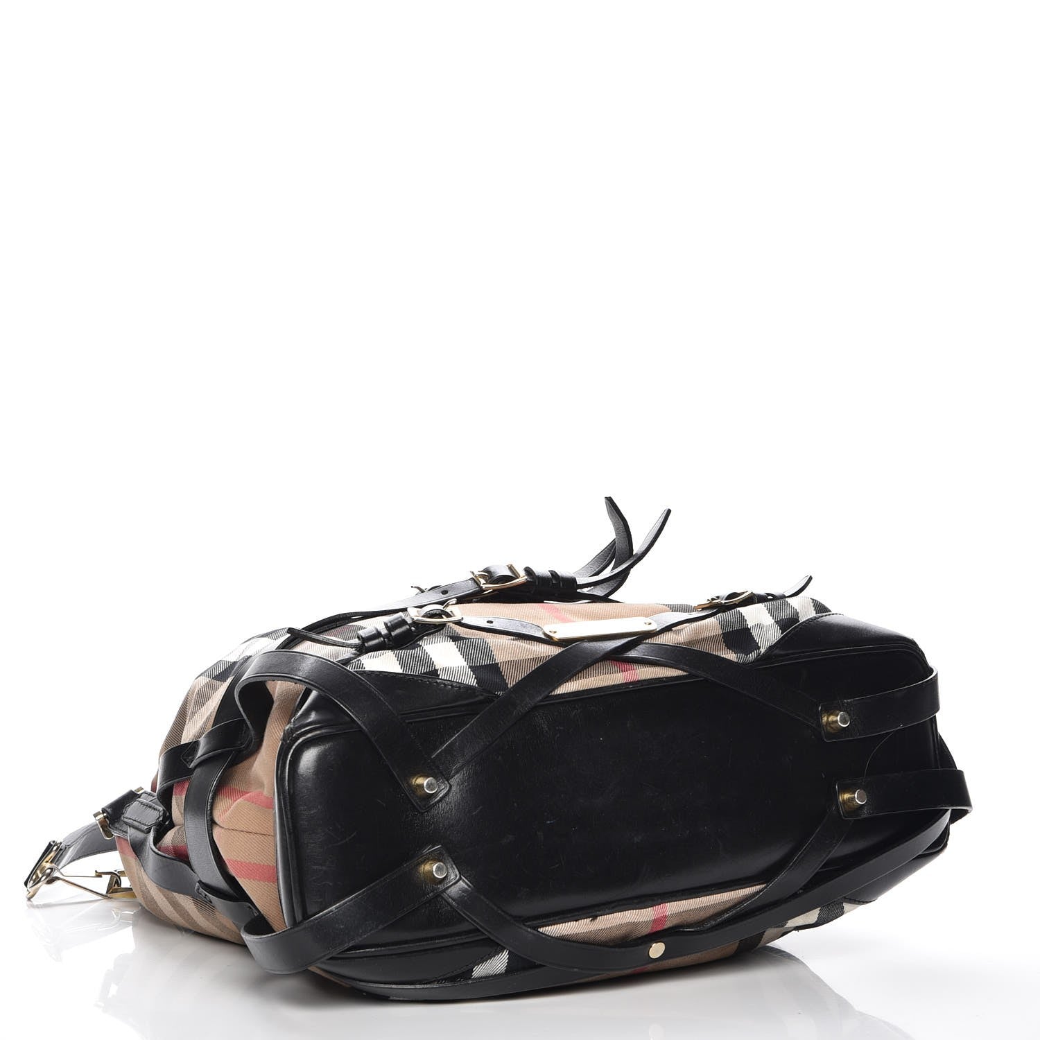Burberry House Check Bridle Calfskin Medium Gosford Hobo Black 5 of 10