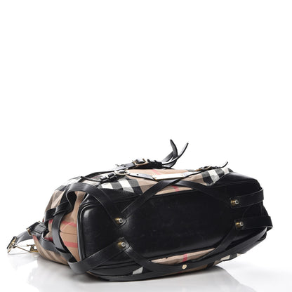 Burberry House Check Bridle Calfskin Medium Gosford Hobo Black 5 of 10