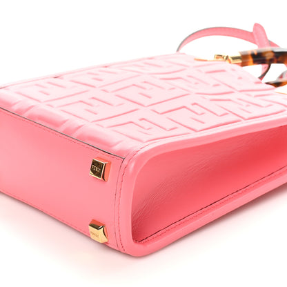 Fendi Vitello Plexiglass FF Embossed Mini Fendi Sunshine Shopper Tote Pink Dalia 10 of 10