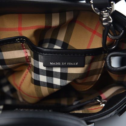 Burberry Calfskin Perforated Small Banner Tote Black 7 of 8
