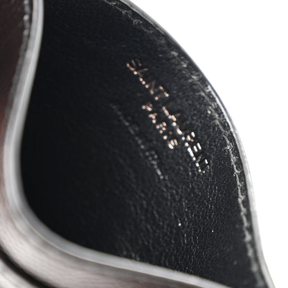 Saint Laurent Grain De Poudre Matelasse Chevron Monochrome Monogram Credit Card Case Black 6 of 7