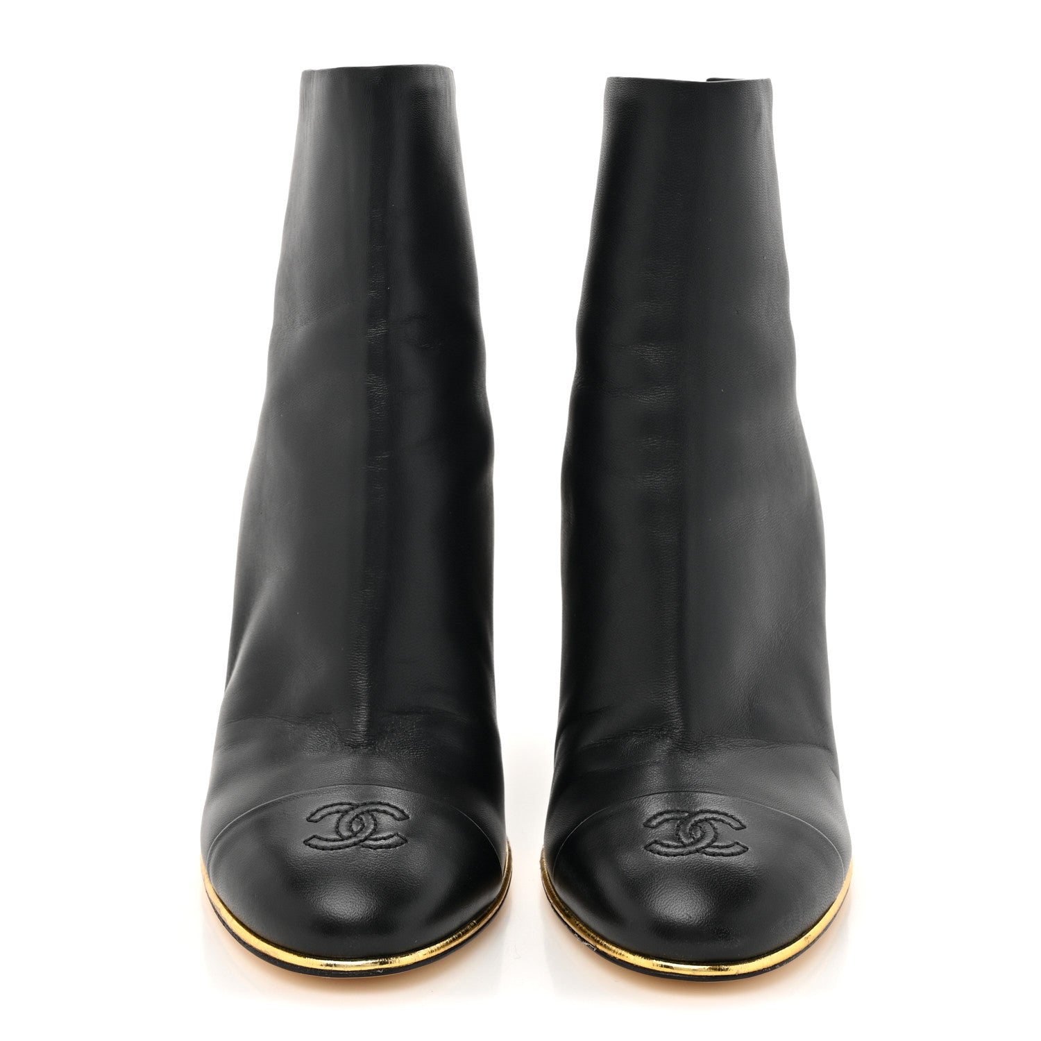 Chanel Lambskin Cap Toe Open Wedge 38 Black 2 of 10