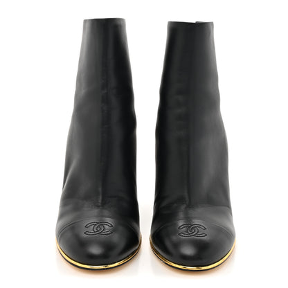 Chanel Lambskin Cap Toe Open Wedge 38 Black 2 of 10